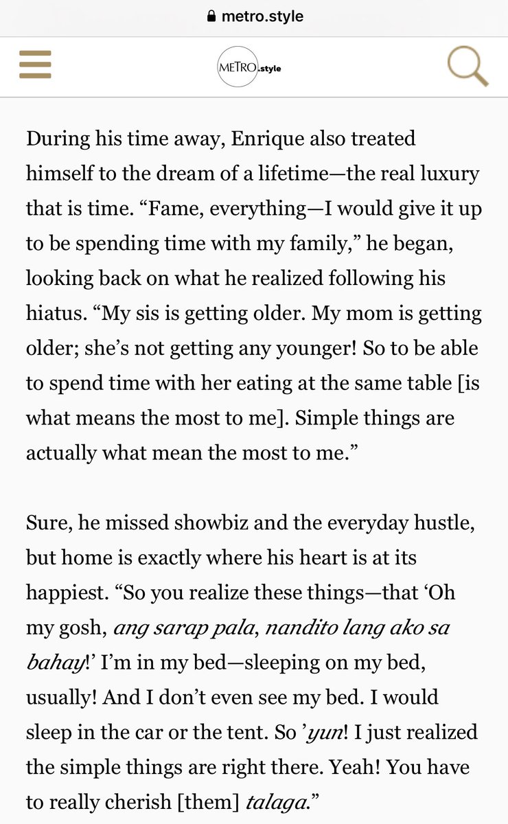superlizquen's tweet photo. Can’t believe the day is here for #EnriqueGil to release his comeback film to the public. I enjoyed reading his #MetroLovesEnrique interview because it’s so him—no drama, no embellishments, just matter-of-fact about his views, plans, and dreams. Quen’t wait to see #IAmNotBigBird! https://t.co/layEz5shsP