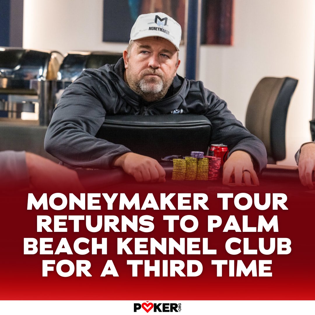 pokerorg's tweet photo. ✨ The @MoneymakerTour is well on its way to having another great year, returning to @PBKennelClub for the third time!

🗓️ Feb 15-27
🏆 24 trophy events
💰 $1,000,000+ GTD
📽️ Live-streamed final tables

Details + schedule: https://t.co/aE5mFp4xIC https://t.co/oZDZZ7satW