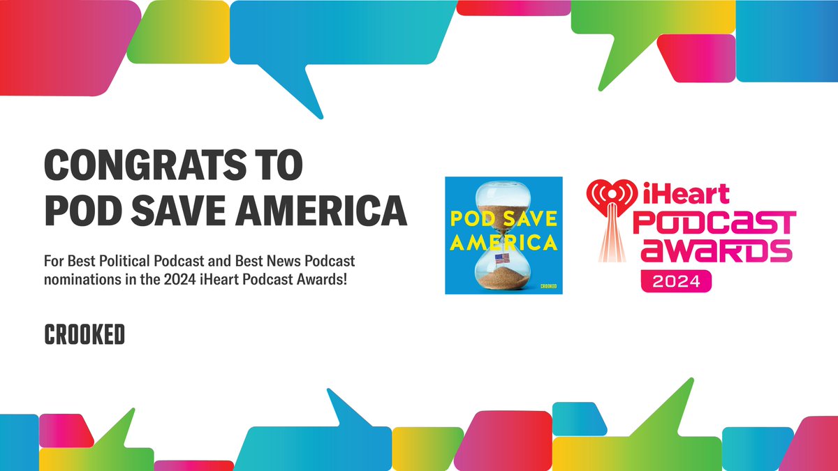 PSA! PSA! PSA!
#CrookedMedia #PodSaveAmerica #iHeartPodcastAwards