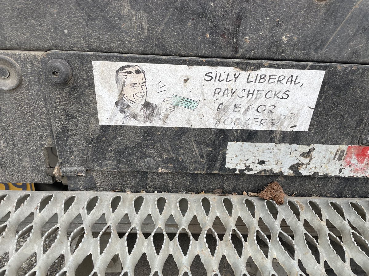 HoboHiatus's tweet photo. @portlandgeneral work truck sticker showing how they really feel about their customers. https://t.co/ipmiAoH8r7