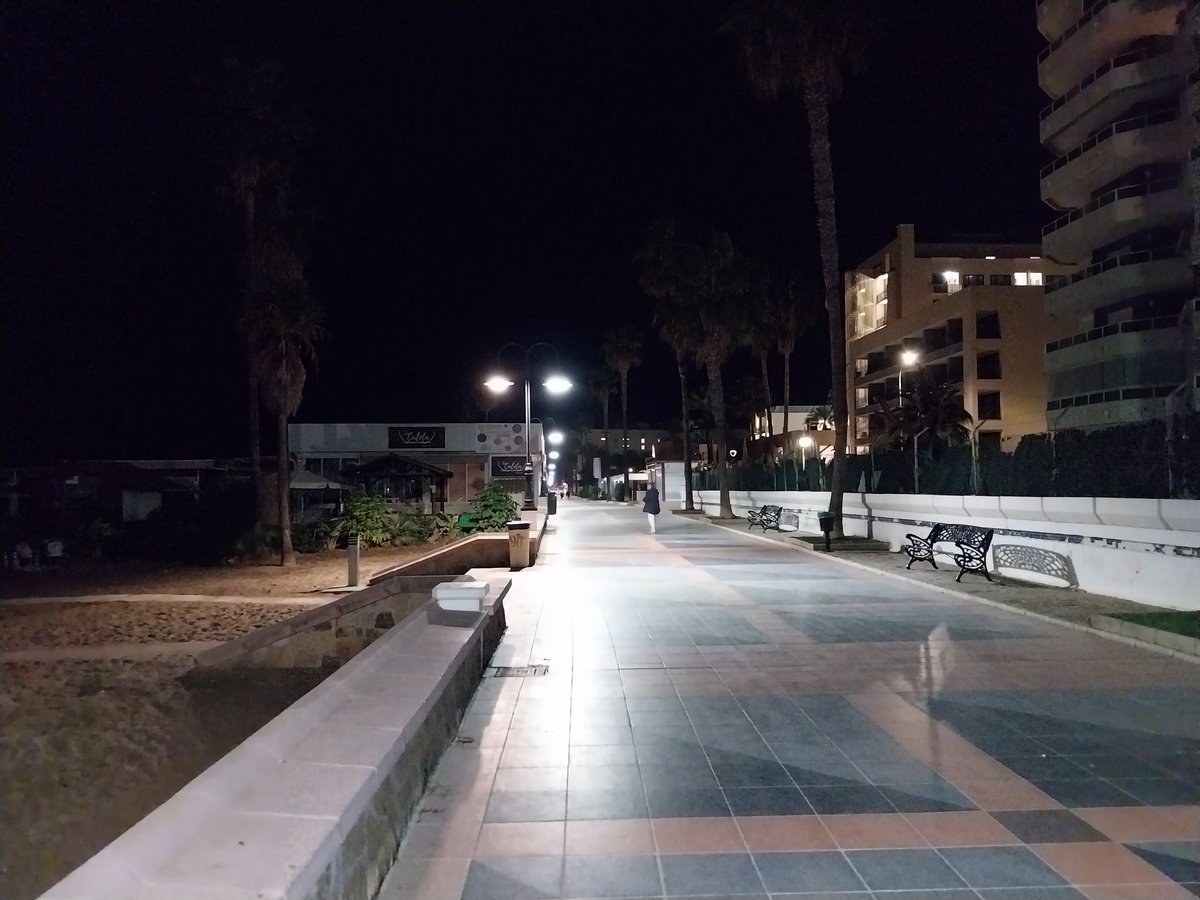 The empty promenade at Torremolinos gives you a  chance to marvel at its workmanship and to say to those who laboured for its construction  - thank you!.