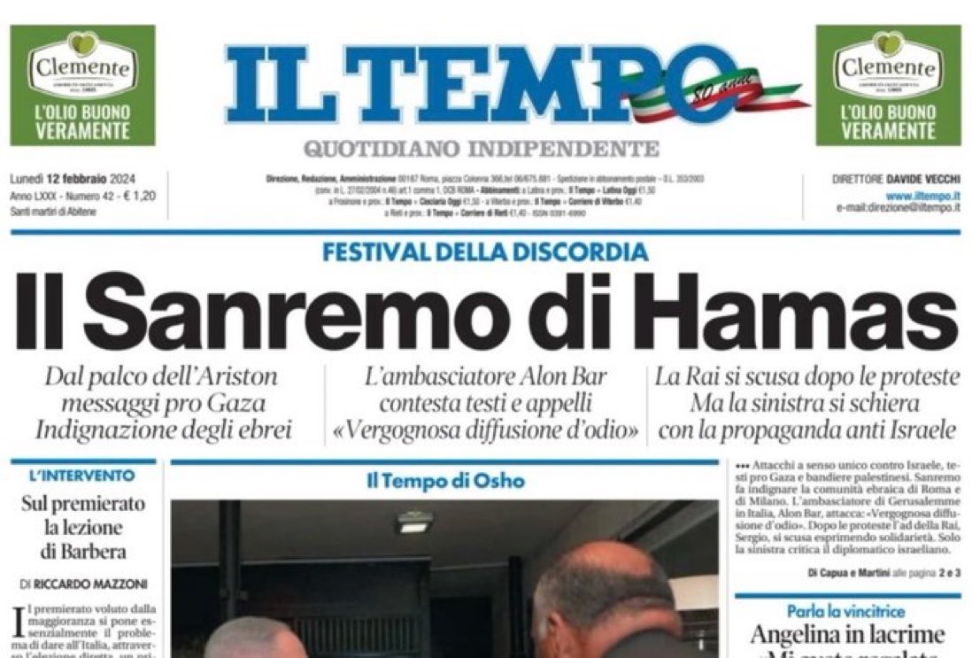 PiramideRossa's tweet photo. Leggo sotto il nome della testata… “Quotidiano Indipemdente”…poi leggi il titolo a caratteri cubitali e capisci anche da chi…a buon intenditor…
@tempoweb ovvero l’ennesimo portavoce del governo israeliano…#notizie #alterate #garantite…come tutta la #stampa di #destra https://t.co/LPIlPy1lSV