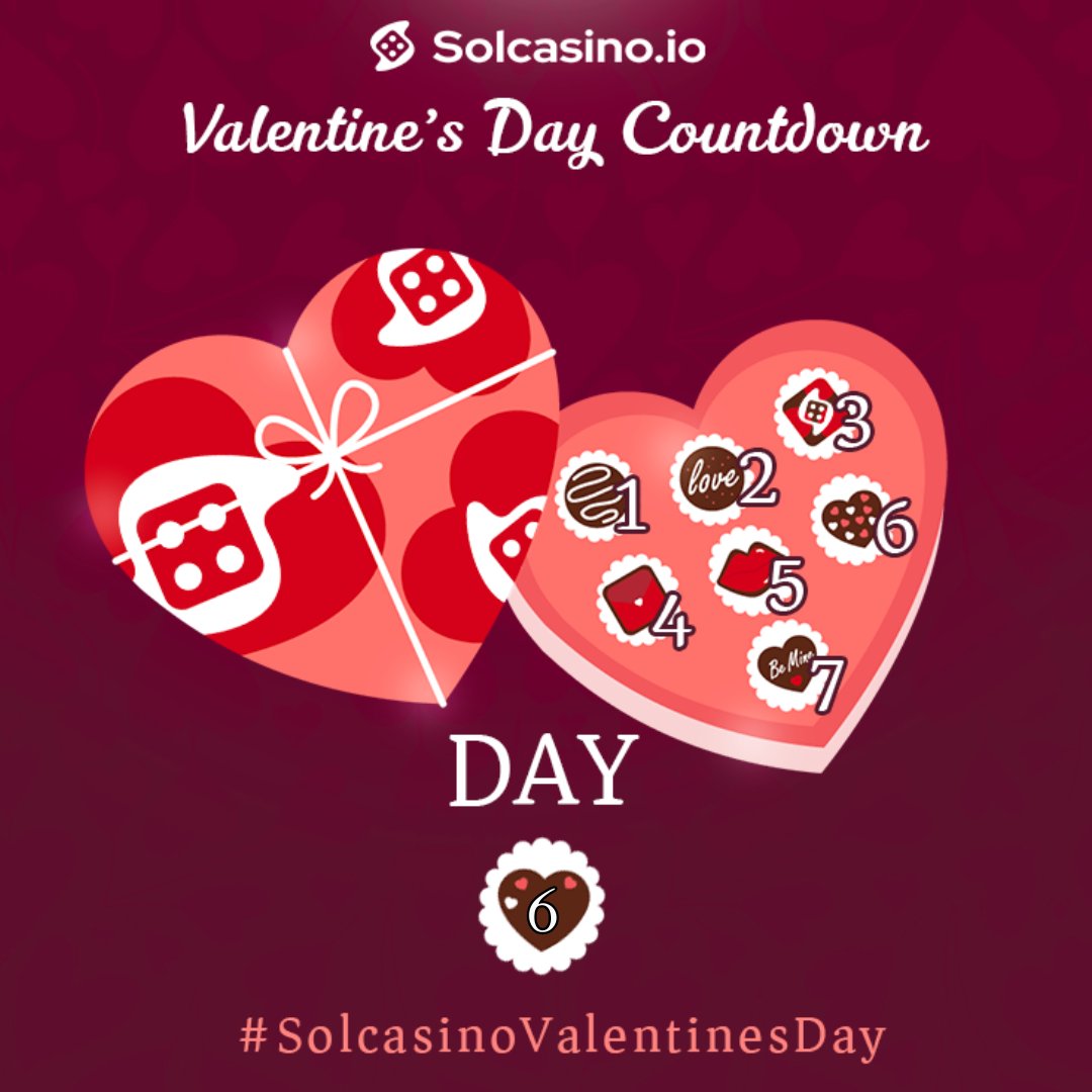 solcasino's tweet photo. Day 6! 🫶 

Like + Reply with "#SolcasinoValentinesDay" for a chance to be the sixth winner of the Valentine's Day Countdown! 💕