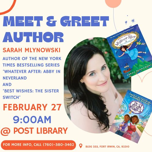 Exciting news! Join us for a meet and greet with New York Times best-selling author Sarah Mlynowski at our local library. Don't miss this chance to connect with a literary star!