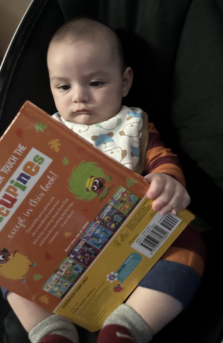 Mateo was very  excited to receive his first books from the scholastic book fair!