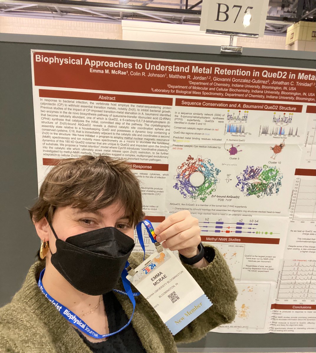 Giedroc Lab (@giedroclab) on Twitter photo Our grad student Emma (<a href="/EmMcRae_Chem/">Emma McRae</a>) is at #BPS2024! Stop by their poster tomorrow (2/13) from 1:45-3:45PM (Poster B75) to learn about metal retention and tRNA modifications in A. baumannii! Our grad student Emma (<a href="/EmMcRae_Chem/">Emma McRae</a>) is at #BPS2024! Stop by their poster tomorrow (2/13) from 1:45-3:45PM (Poster B75) to learn about metal retention and tRNA modifications in A. baumannii!