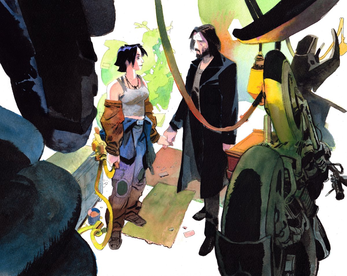 matiasbergara's tweet photo. Neo and Trinity from Matrix Resurrections!
#commission #watercolor https://t.co/dVJMjif844