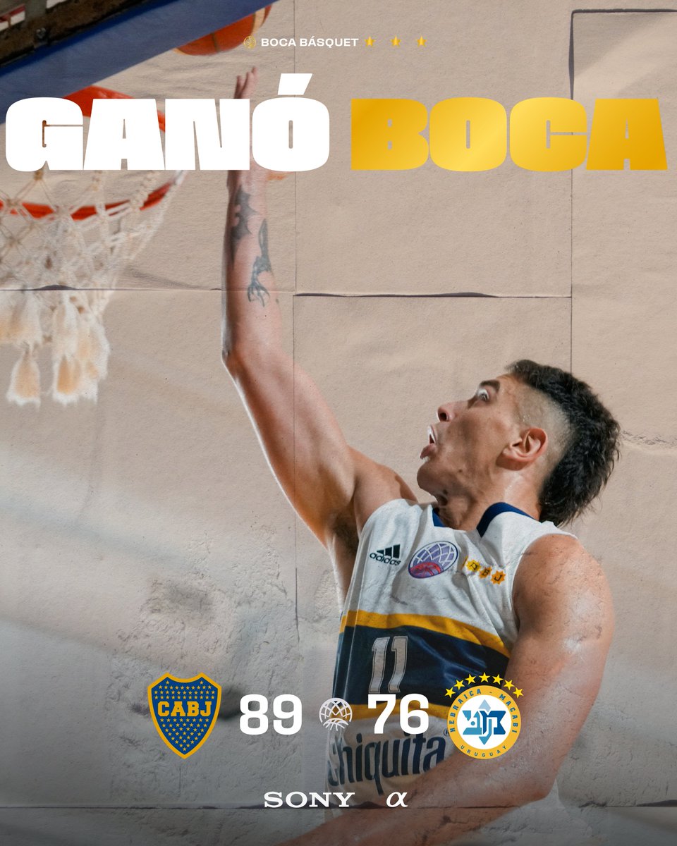 BasquetBocaJrs's tweet photo. ¡GANÓ #BOCA! 👊

El Xeneize cerró su participación en la @BCLAmericas con una victoria en la Bombonerita.

#DaleBoca 🔵🟡🔵
#BCLAmericas 🏀 https://t.co/PrTAvNavJQ