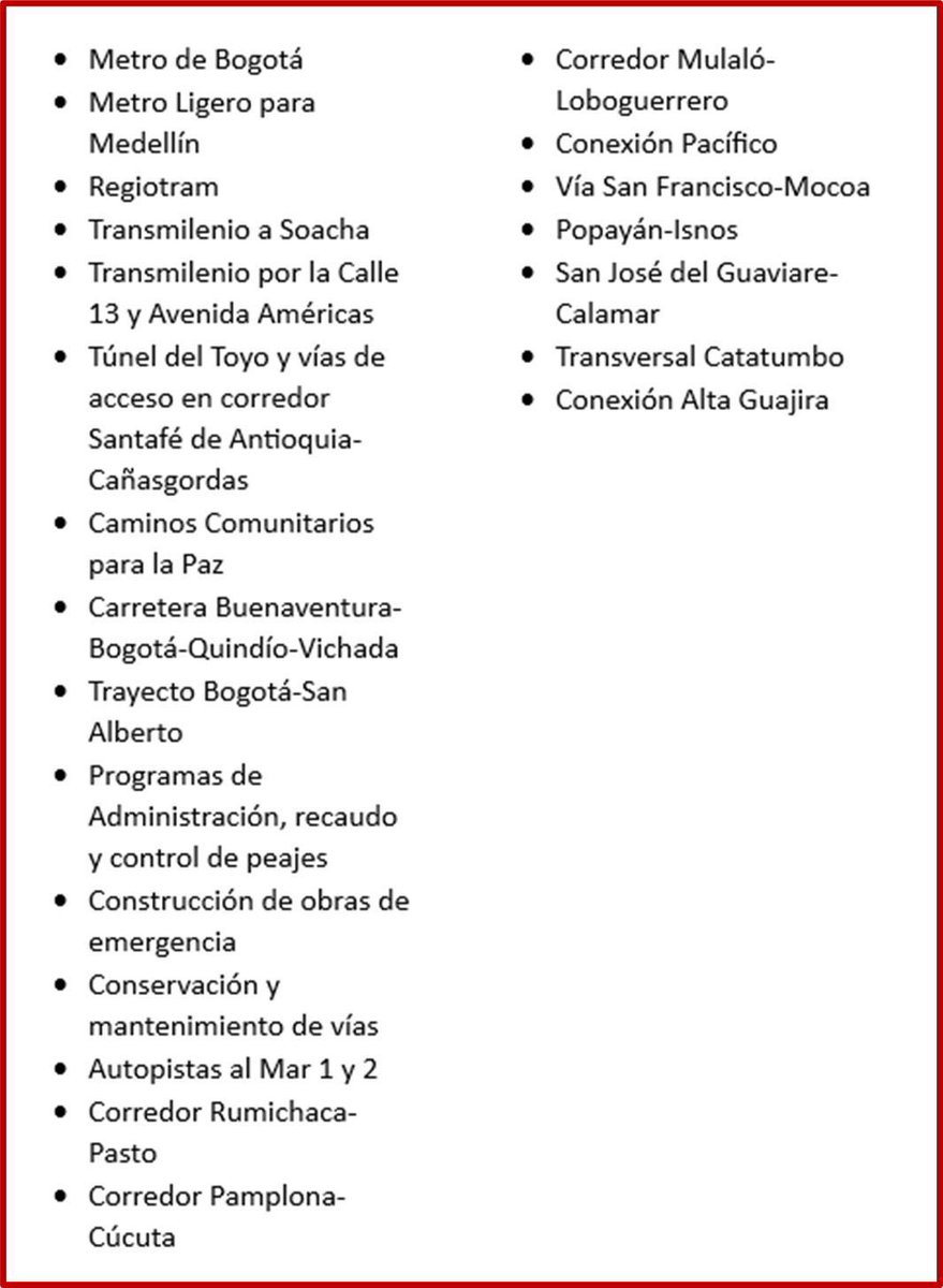 lunadavid's tweet photo. Si modifican el pago de vigencias futuras será letal para la infraestructura y la estabilidad jurídica. Presidente @petrogustavo por favor NO lo haga. Acá las obras que pone en riesgo: https://t.co/F5mWNuFlgb