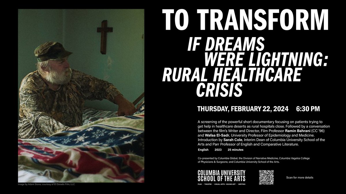 Don't miss this screening of 'If Dreams Were Lightning,' which follows patients trying to get help in healthcare deserts as rural hospitals close. A conversation with Writer and Director, Film Professor Ramin Bahrani to follow. Learn more + register: bit.ly/3SneAlj