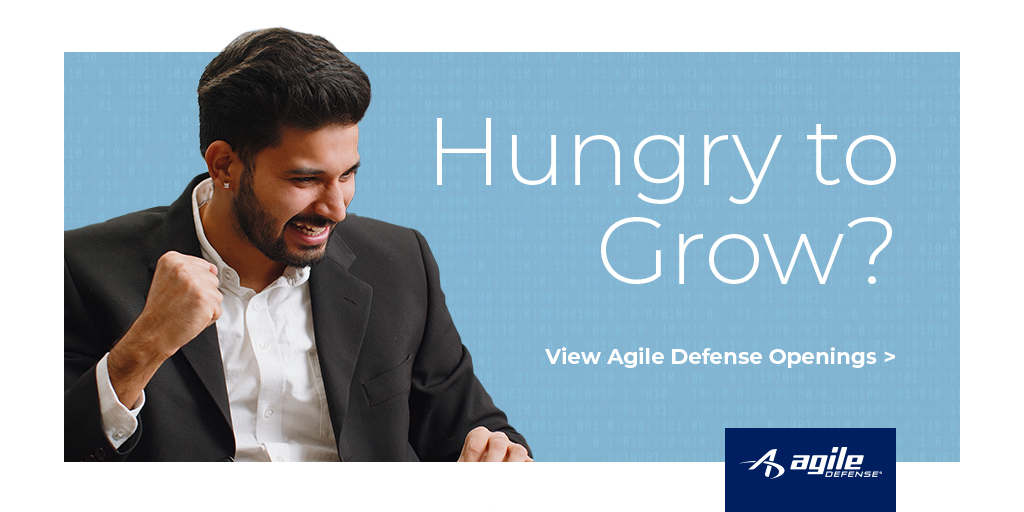 If you’re hungry for growth, Agile Defense has the opportunities you’ve been looking for. We are #hiring motivated individuals who want to take on challenges with fresh, innovative ideas. View our openings at agile-defense.com/careers

#Hiring #GovernmentIT #Cyber #IT