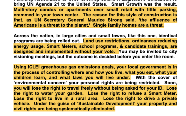 cravecreative's tweet photo. In case you missed it:
This is the ICLEI green Agenda being implemented across Canada. ICLEI is contracted by the UN &amp; being paid w/your tax dollars to pass UN International regulations on the local level without your approval. https://t.co/lfvST3XdF3