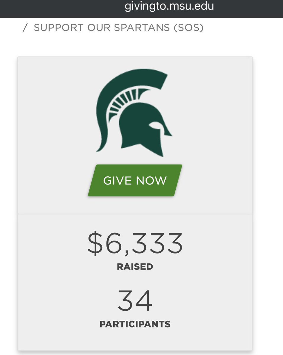 There’s currently a live tally of donations given to the Support Our Spartans fund. This fund is designed to help students in need as a result of a crisis. One year ago our community was forever altered and this is a way we can help out #SpartanStrong