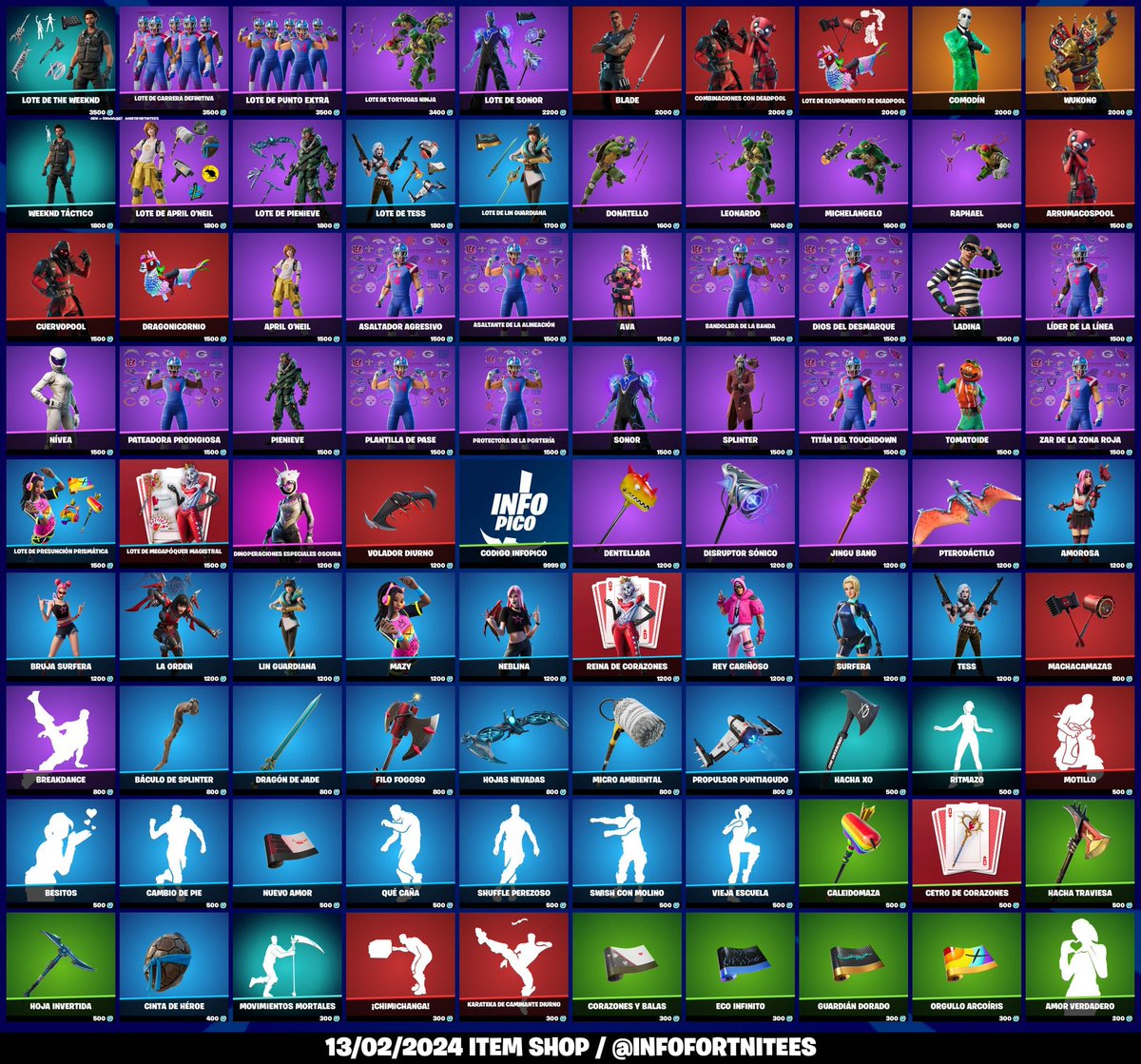 Ghost_Sl4yer's tweet photo. Tienda de #Fortnite    del 13/02/2024
Me apoyarias compartiendo con tus amigos y dandole like a esta cuenta pequeñita y también a @InfoFortniteES https://t.co/iHXyNOjutS