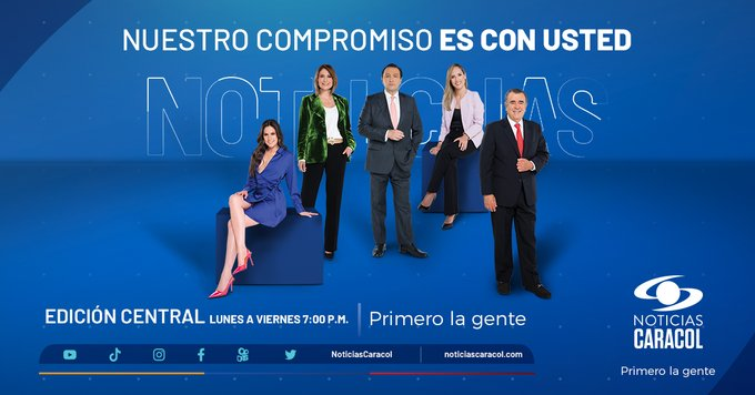 ¡Estamos al aire! Conéctese a nuestra señal EN VIVO, desde cualquier dispositivo, para ver la edición central de #NoticiasCaracol junto a <a href="/MaluPeriodista/">María Lucía Fernández</a> y <a href="/JorgeAVargasA/">Jorge Alfredo Vargas</a> 

>> bit.ly/2uQzKwL