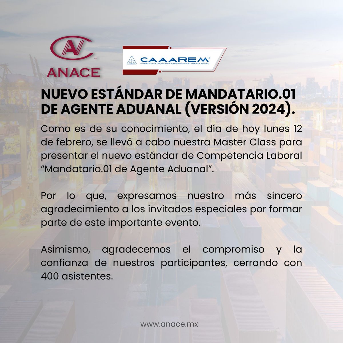 ANACE_AC's tweet photo. Agradecimiento Master Class Mandatario.
#Caaarem #Anace #AgenteAduanal #RedConocer https://t.co/N9Xv732liG