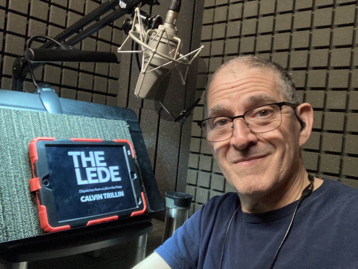 #NewReleaseTuesday! It was a thrill to narrate THE LEDE: Dispatches from a Life in the Press, my 3rd collection of essays by the great #CalvinTrillin for @PRHAudio. Big thanks to @KarenDziekonski for having me back in to the studio!