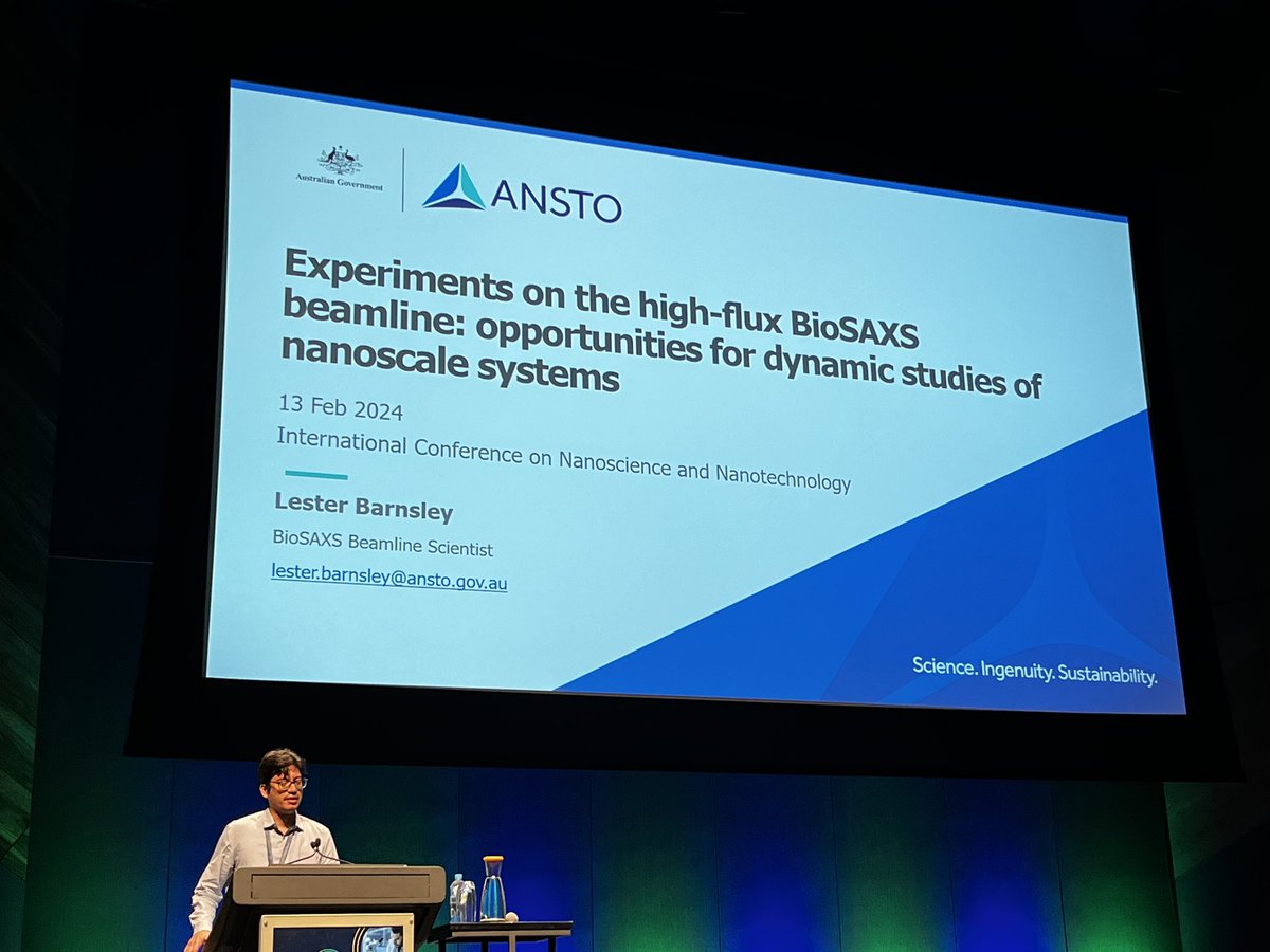Fabulous to have Dr Lester Barnsley from <a href="/ANSTO/">ANSTO</a> introducing the new #BioSAXS beam line that is just going live in Australia. #bioimaging #scattering #ICONN24