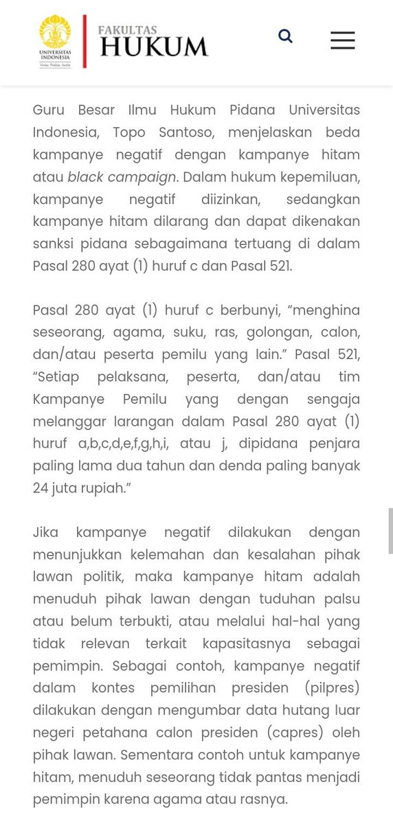 mynamandacco's tweet image. Selama yg disampaikan itu fakta, itu bukan black campaign bro, itu negative campaign, dan diizinkan. Malah beneran bantu orang yg ga tau seluk beluk keculasan perpolitikan (yg ril terjadi) biar jadi tau. 
Beda sama yg pakai hoax utk ngejatuhin paslon lain, itu baru black campaign