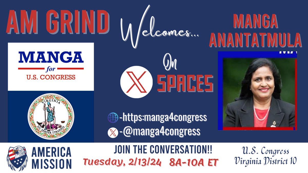 RaffyPindaHouse's tweet photo. Tomorrow is #TriggeredTuesday on the #AMGrind from @AmericaMission_. We will trigger you with a special guest, @Manga4Congress who will get triggered with us and share her solutions to these many challenges.
You’ll want to…
🚨Be THERE, or be UNAWARE🚨
https://t.co/szI9EtyGS9