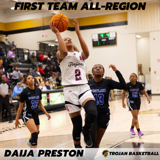 Carrollton Trojans WBB (@hoopstrojan) on Twitter photo Congratulations to <a href="/HoopsTrojan/">Carrollton Trojans WBB</a> very own <a href="/daija_preston/">Daija Preston</a> being named 1st Team All Region 2-AAAAAAA.
#Zoomout Congratulations to <a href="/HoopsTrojan/">Carrollton Trojans WBB</a> very own <a href="/daija_preston/">Daija Preston</a> being named 1st Team All Region 2-AAAAAAA.
#Zoomout