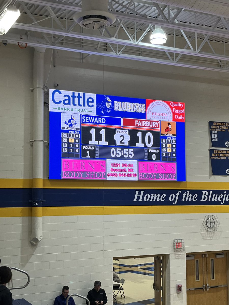 End of 1st quarter 
JV down 1 to Seward.
@FairburyJeffs