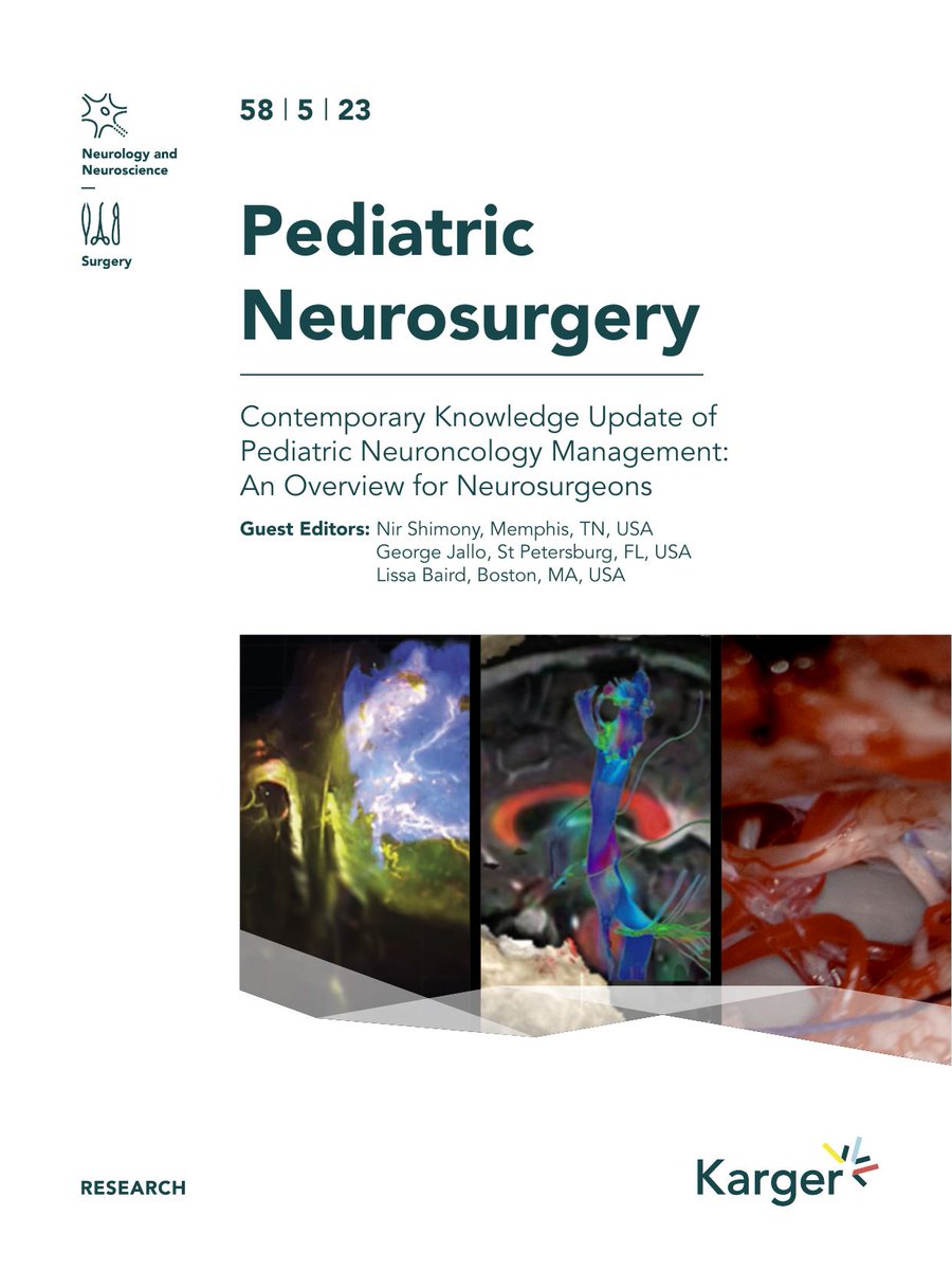 Check out the latest issue of Pediatric Neurosurgery, from our own Dr. Lissa Baird and two of her esteemed colleagues, featuring articles on pediatric #BrainTumors. This special edition also includes 2 invited articles &amp; guest editing from our DFBC group! ms.spr.ly/6018ioOPK