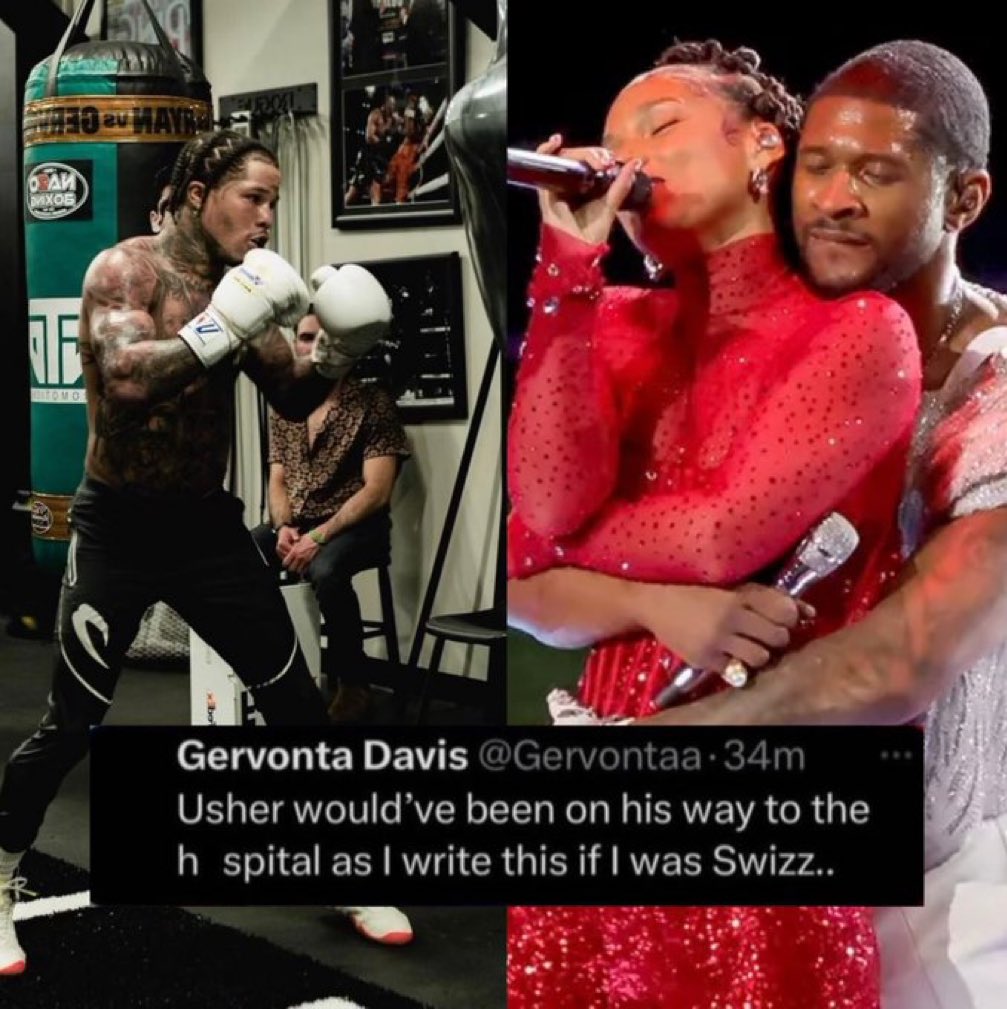 mymixtapez's tweet photo. Gervonta Davis speaks on Usher dancing with Alicia Keys at the Super Bowl 👀 https://t.co/YaT1O21RVf