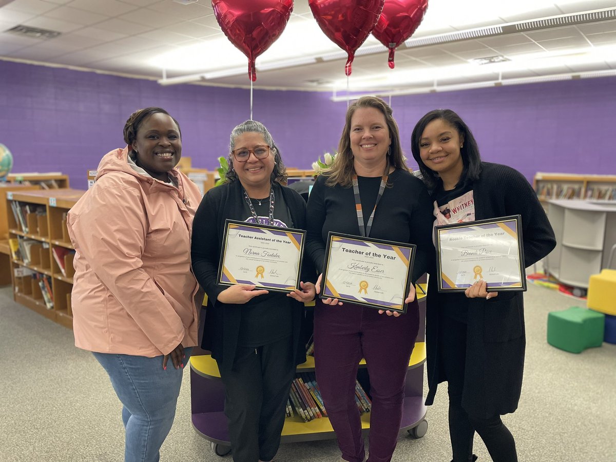 We are proud of these 3 ladies. It is daily that these ladies exhibit integrity, excellence, and teamwork. (L-R) Congrats to our TA of the Year, TOY, and Rookie TOY for the 2023-2024 school year! Mrs. Norma, Mrs. Esser, and Ms. Price, #HitTheMark daily!
