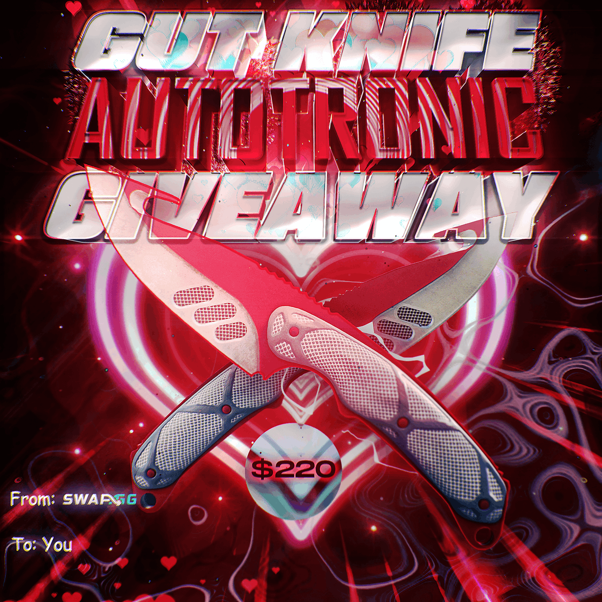 swapdotgg's tweet photo. 💖 VALENTINE'S GIVEAWAY 💖

Whether you're in a loving relationship or all by yourself, celebrate Valentine's Day with us by entering our Counter-Strike 2 FN Gut Knife Autotronic ($220) giveaway! 🌹

💝 Join through the Gleam link below ⬇️