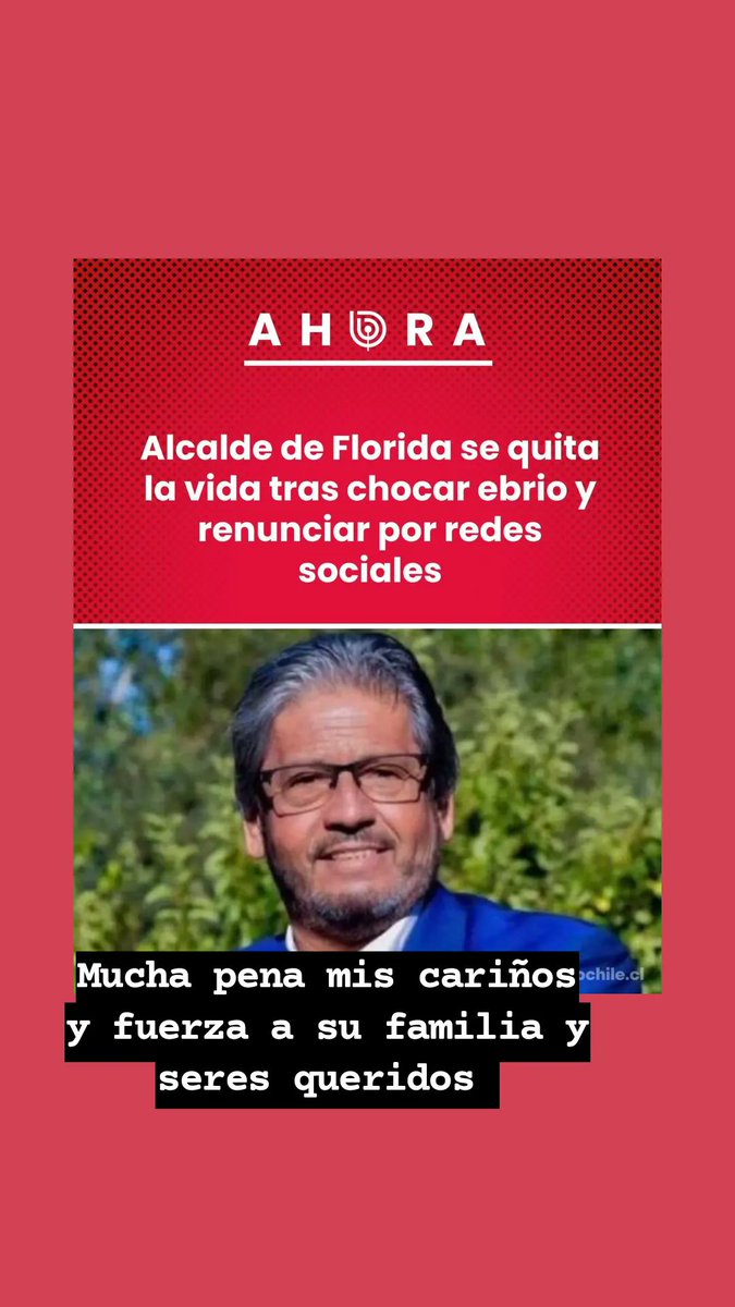 danibonvallet's tweet photo. Mis sinceras condolencias a la familia del Alcalde de Florida, don Jorge Roa. A su partido político, la Democracia Cristiana. Siento  Mucha pena, toda mi fuerza y amor a su familia y seres queridos y a todos los vecinos de la comuna.  Que en paz descanse. https://t.co/Z3KIiqPZ0w