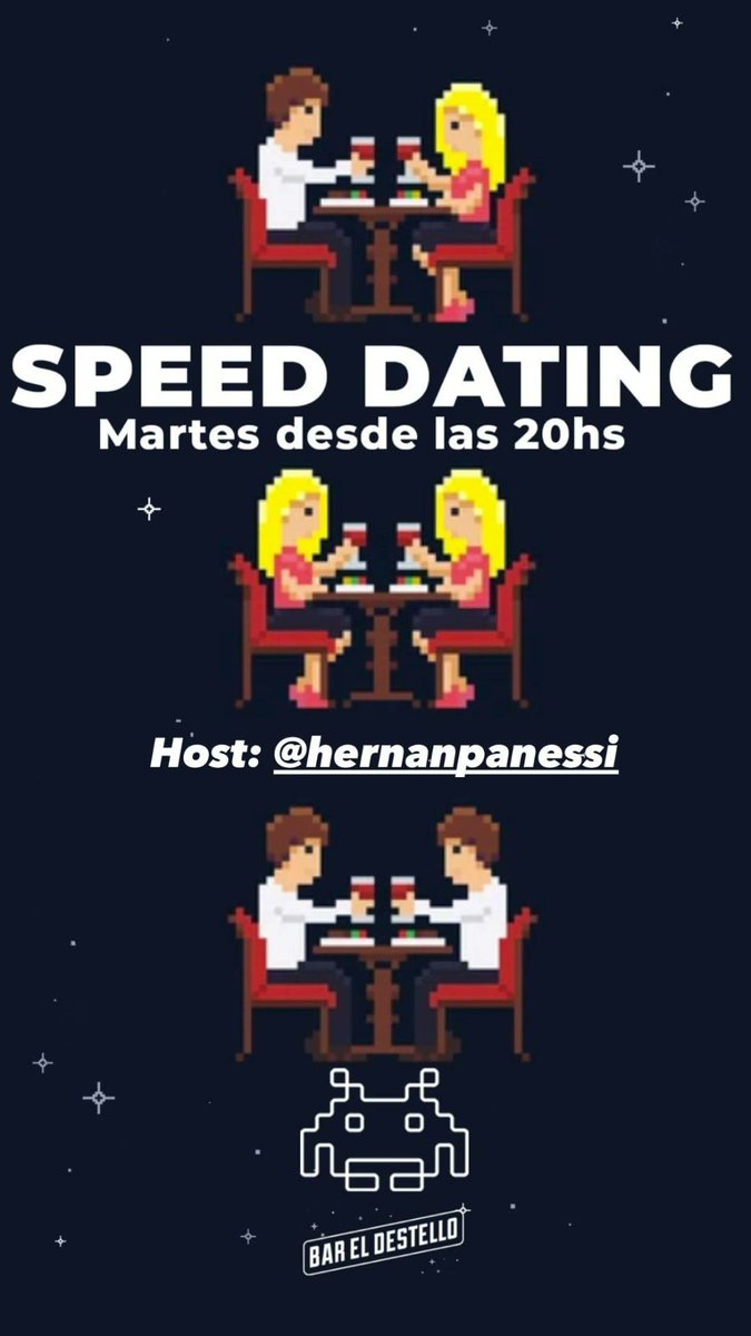 hernanpanessi's tweet photo. Solteros: mañana, mucha gente que no se conoce se junta a chamuyarse durante 2 minutos. @bareldestello pone el bar, unas fichas y unos traguitos (gratis). Y yo, de alguna manera insólita, voy a tratar de que todo eso salga bien. A partir de las 20, speed dating en El Deste 🥰 RT! https://t.co/fBvcN70lyX