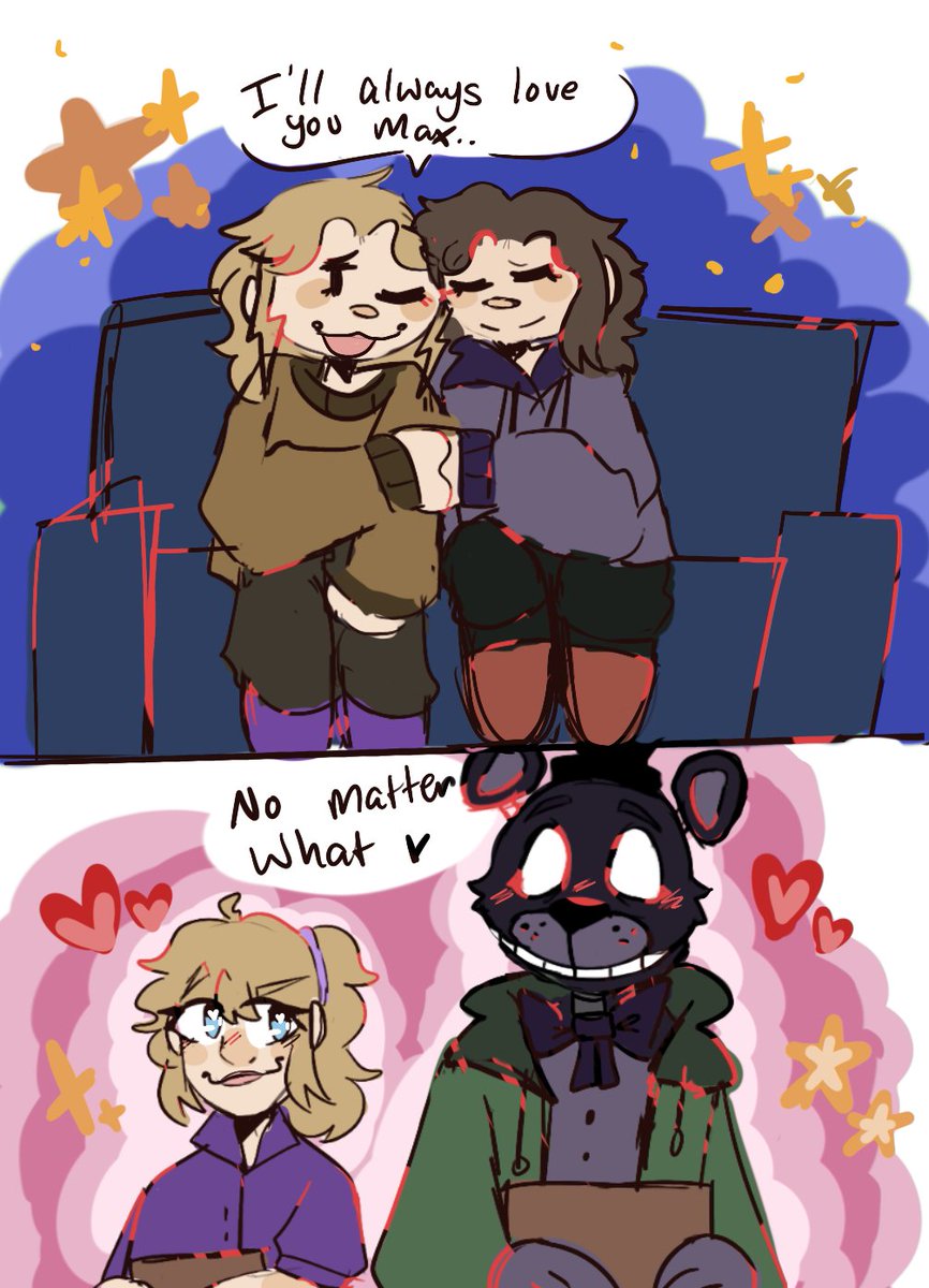 solarsnag's tweet photo. “Doomed by the narrative” NO!!! After she wakes up Vanessa goes back to Freddy’s to save Max and they live happily ever after and move into their own apartment together !! Trust I’m Emma Tami
—
#maxnessa #maxfnafmovie #fnaf #FNAFMovie #fnaffanart #vanessaafton #vanessafnaf https://t.co/uWdyRGNefM
