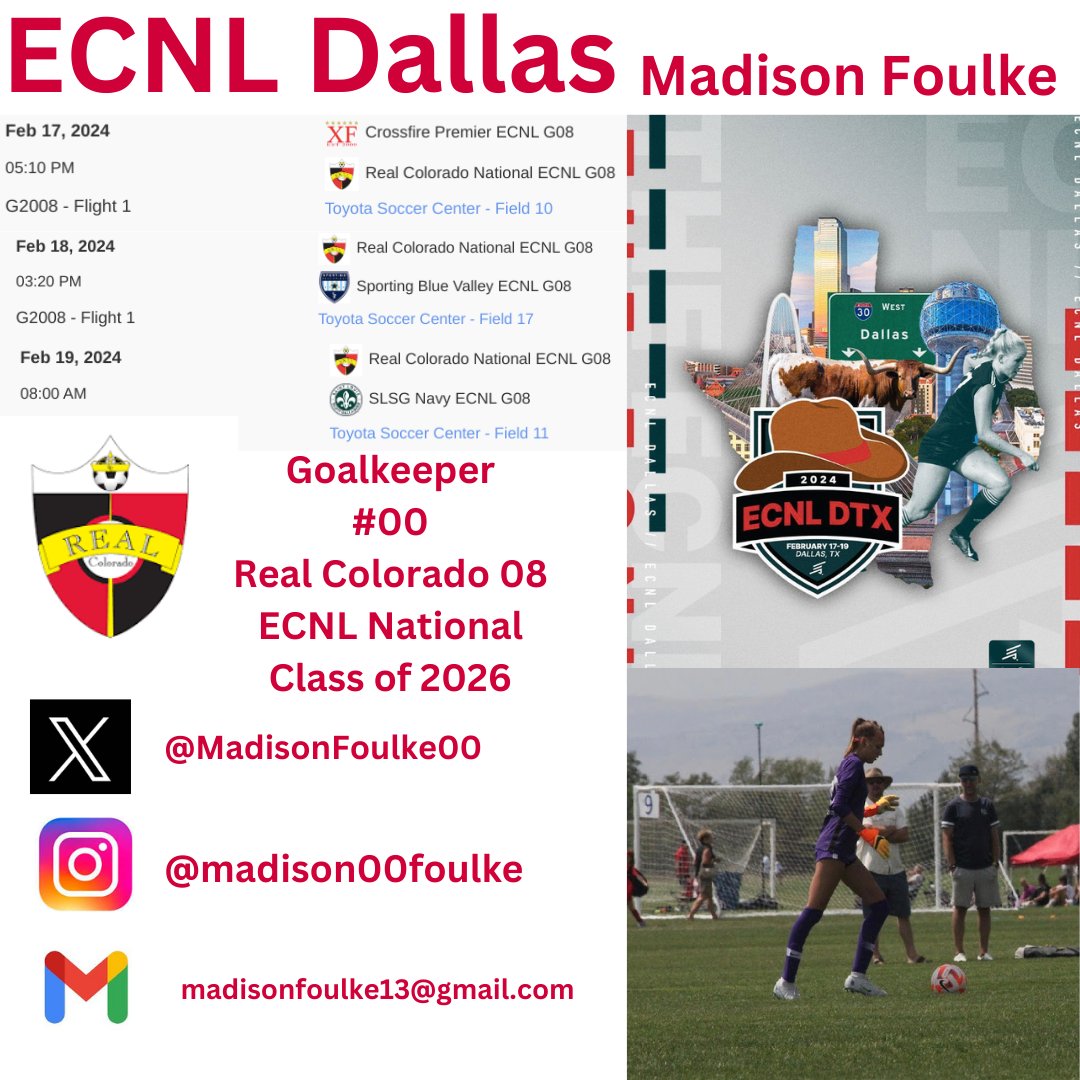 MadisonFoulke00's tweet photo. #ECNLDallas is right around the corner!

@ECNLgirls @TheSoccerWire @ImYouthSoccer @ImCollegeSoccer @TopDrawerSoccer @PrepSoccer https://t.co/NsNr2Ei6oo