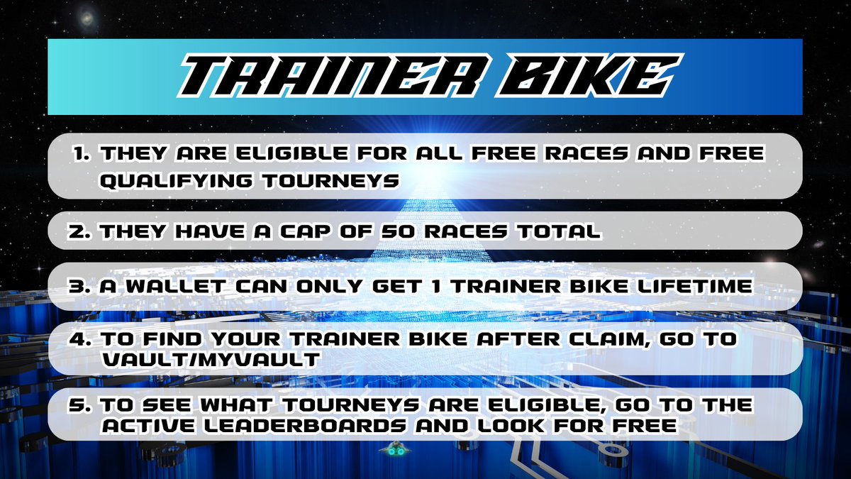 Spotonparts's tweet photo. Free Trainer bike, free races for real cash, no brainer

try it out for free and you can win real cash prizes in the 24-7 eth payout trainer tourneys!

you don't need to do anything except race in frees!

@DNARacing2023 

link to claim your trainer
https://t.co/SzBKJEKuFG
