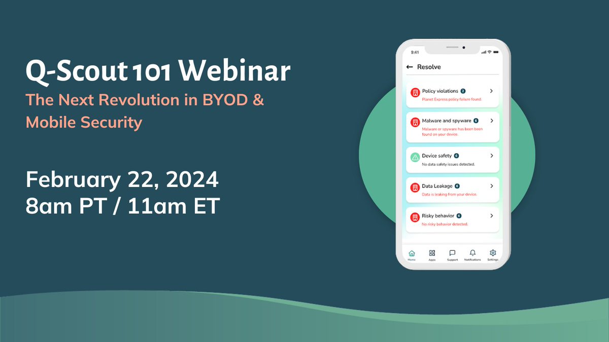 Unleash the power of mobile security with Q-Scout! Join our webinar to discover how Quokka's solution is revolutionizing BYOD and mobile security. #mobileappvetting #cybersecurity 

Register for the webinar here. 
hubs.li/Q02kNLkr0