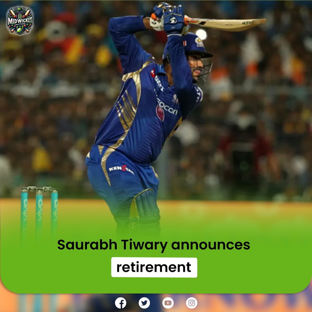 Saurabh Tiwary takes a graceful bow from the sport as he announces his retirement. His journey has been an inspiration marked by memorable innings and unwavering spirit. #ThankYouTiwary #CricketRetirement #SaurabhTiwary #CricketLegend #FarewellInnings #SportingJourney #EndOfAnEra