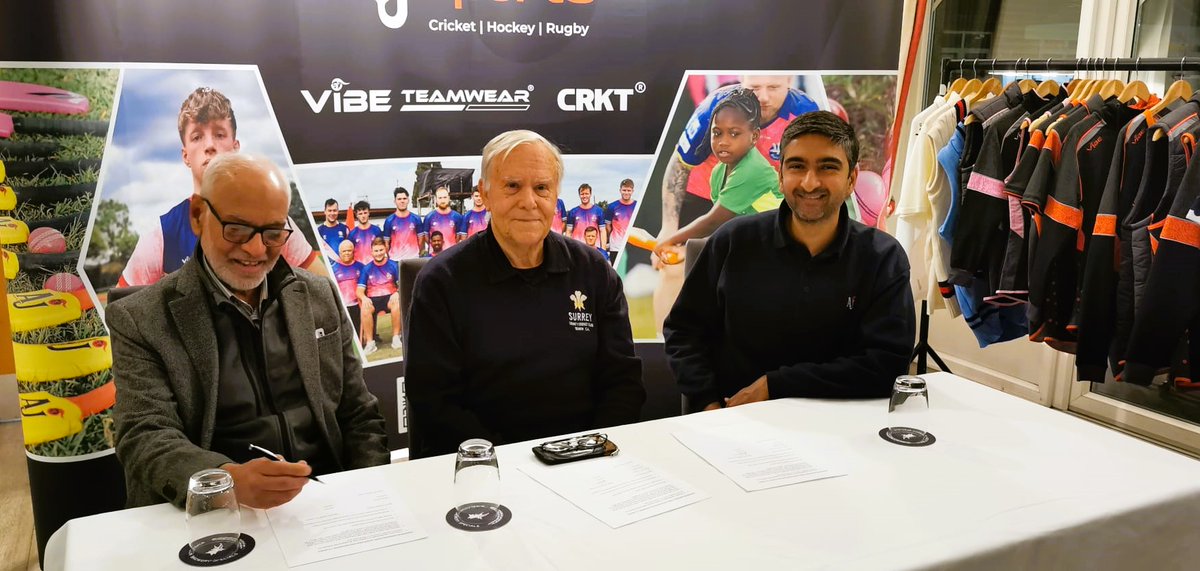 AJSportsUK's tweet photo. Thrilled to have partnered up with the @Surrey50Cricket. We are now in a priveledged position of supporting cricket in Surrey from the under 6 age group through to the over 70s! 🏏 

A huge shoutout to @RolandWalton, Crispin Lyden-Cowan & the SSCA committee for this incredible opportunity to support the game at every level and every age. 

#AJSupports #SurreySeniorsCricket #AJSports #Partnership #HereForYou #CommunityCricket #CricketFamily