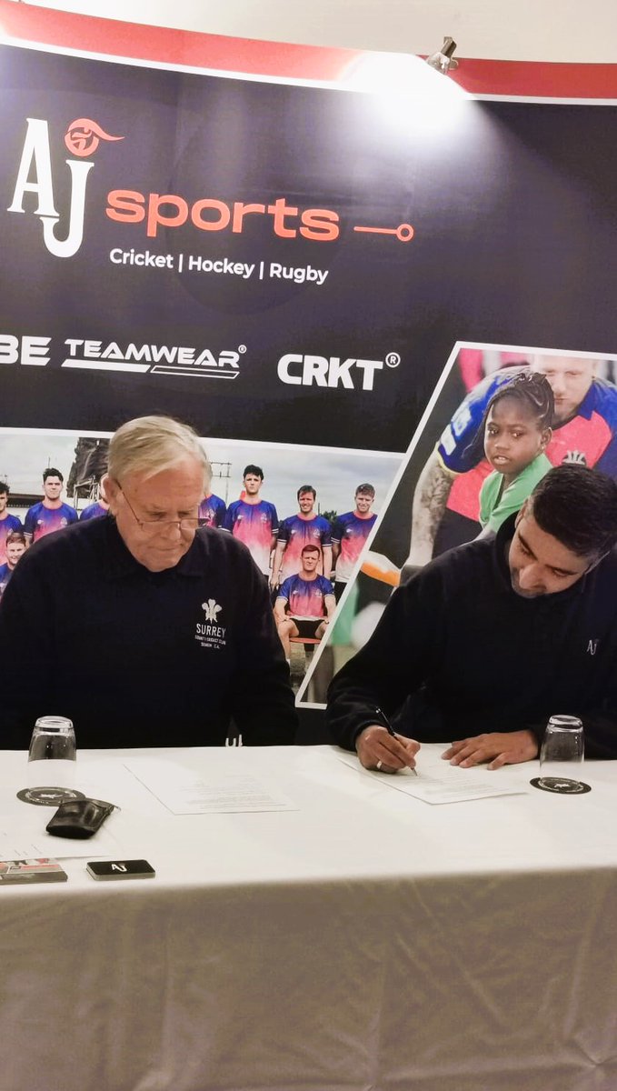 AJSportsUK's tweet photo. Thrilled to have partnered up with the @Surrey50Cricket. We are now in a priveledged position of supporting cricket in Surrey from the under 6 age group through to the over 70s! 🏏 

A huge shoutout to @RolandWalton, Crispin Lyden-Cowan & the SSCA committee for this incredible opportunity to support the game at every level and every age. 

#AJSupports #SurreySeniorsCricket #AJSports #Partnership #HereForYou #CommunityCricket #CricketFamily