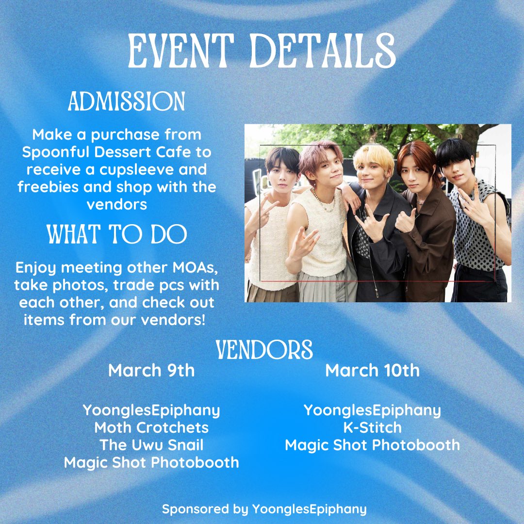 STLCupsleeves's tweet photo. Moas! Let's celebrate TXT's anniversary together at Spoonful! We can't wait to see you there!
#txt #tomorrow_x_together #txtcupsleeve #txtevent #kpopstl #kpopstlouis #kpopevent #kpopeventstl #kpopedwardsville #cupsleeveevent https://t.co/1PI1Rt1tOx