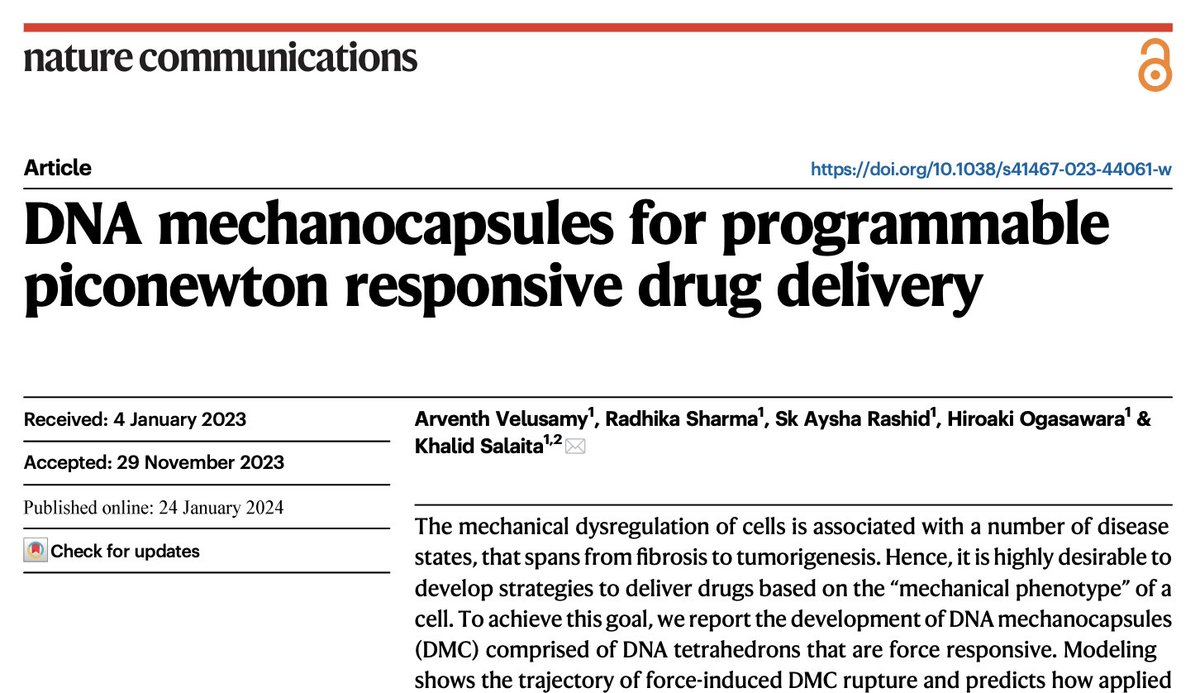 Khalid Salaita (@k_salaita) on Twitter photo Mechanically-triggered drug release! Congratulations to <a href="/arventhv/">Arventh</a> and other members of <a href="/salaitalab/">salaitalab</a>! We create DNA capsules that release their payload at specific force levels applied by cells adhesion receptors. <a href="/EmoryUniversity/">Emory University</a> <a href="/EmoryChem/">Emory Chemistry</a> #salaitalabnews Mechanically-triggered drug release! Congratulations to <a href="/arventhv/">Arventh</a> and other members of <a href="/salaitalab/">salaitalab</a>! We create DNA capsules that release their payload at specific force levels applied by cells adhesion receptors. <a href="/EmoryUniversity/">Emory University</a> <a href="/EmoryChem/">Emory Chemistry</a> #salaitalabnews