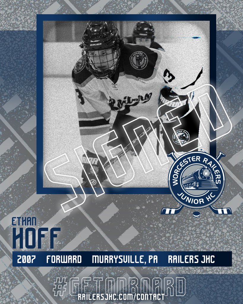 Railers_JHC's tweet photo. The kid is back! Our first welcome back of signing season belongs to Ethan Hoff. The 07 EHLP forward notched a goal and an assist in his debut game for us and has been a consistent contributor since!

#GetOnBoard #EShow #YourNextStep https://t.co/eMEjItEJ2U