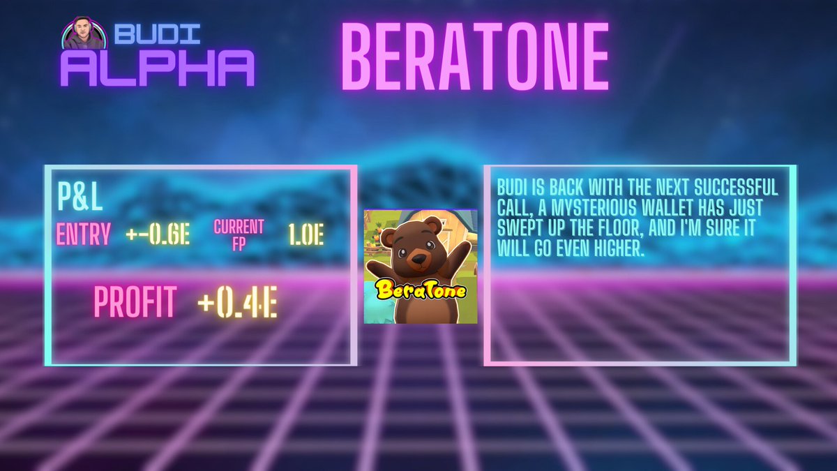 Small recap of my latest calls, still doing all my calls and plays on facts and not casual degen info📈

maybe doing something gatekeeped soon 🤔
<a href="/pixels_online/">Pixels</a> <a href="/BeratoneGame/">BeraTone</a> 
#nftalpha