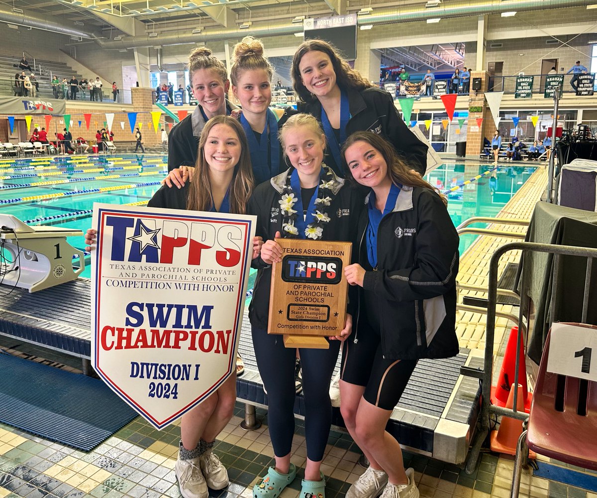 Congrats to our Friar Women’s Swim team on their <a href="/TAPPSbiz/">TAPPS</a> State Championship! An incredibly talented group of young ladies, who brought a ton of pride to <a href="/BishopLynch/">Bishop Lynch High School</a> and our 104th state championship! #GoFriars 🖤