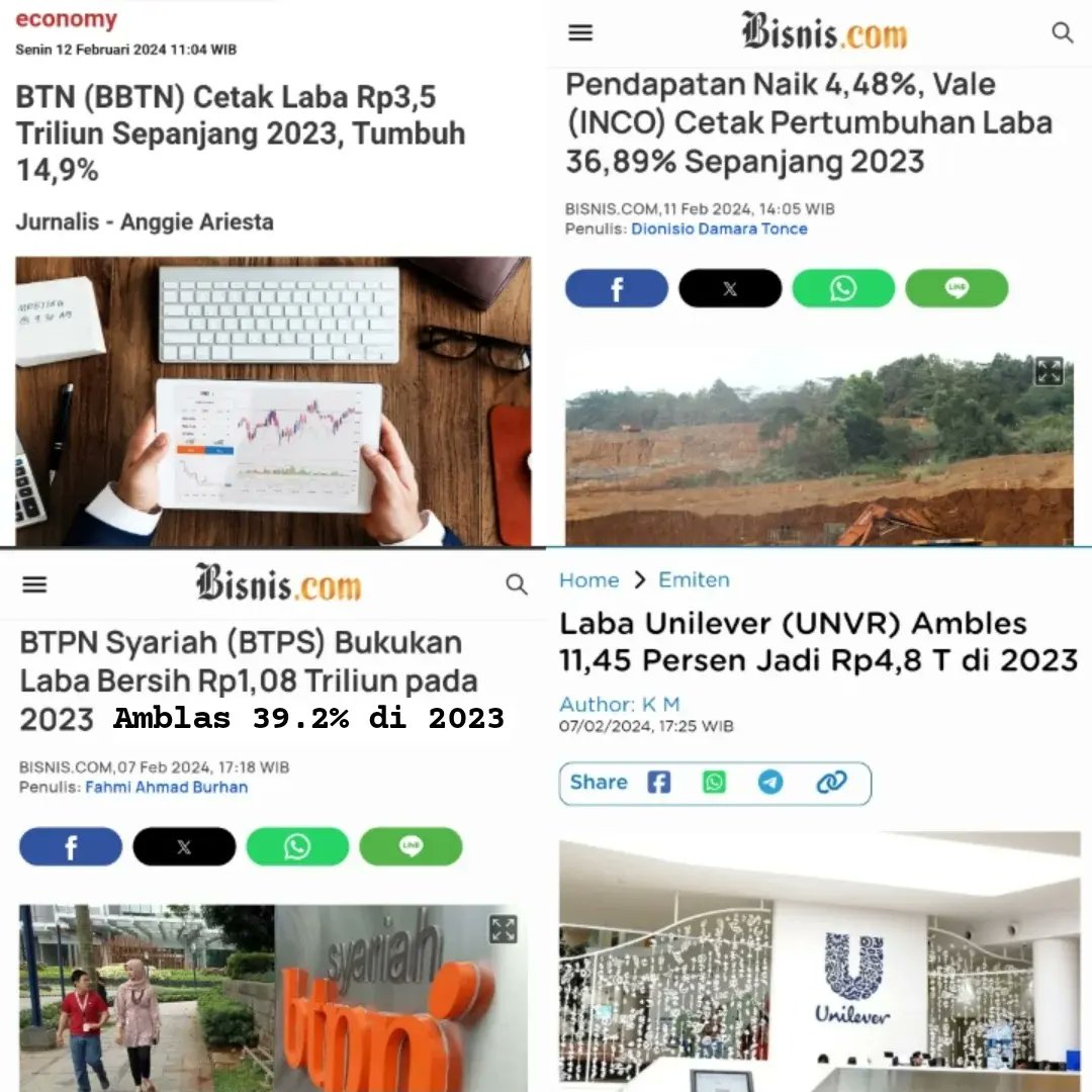 andri_zakarias's tweet photo. The GOOD & BAD laporan keuangan 2023: #BBTN #INCO vs #BTPS #UNVR
#ctasaham
#chartctasaham
#fyp
#saham
#idx
#earningseason
#laporankeuangan
#dividen
#bank
#consumergoods
#basicmaterials
#analisateknikal
#elliottwavectasaham
#workshopctasaham
#rekomendasisaham
#tradingsaham https://t.co/PBv9HWTKEh