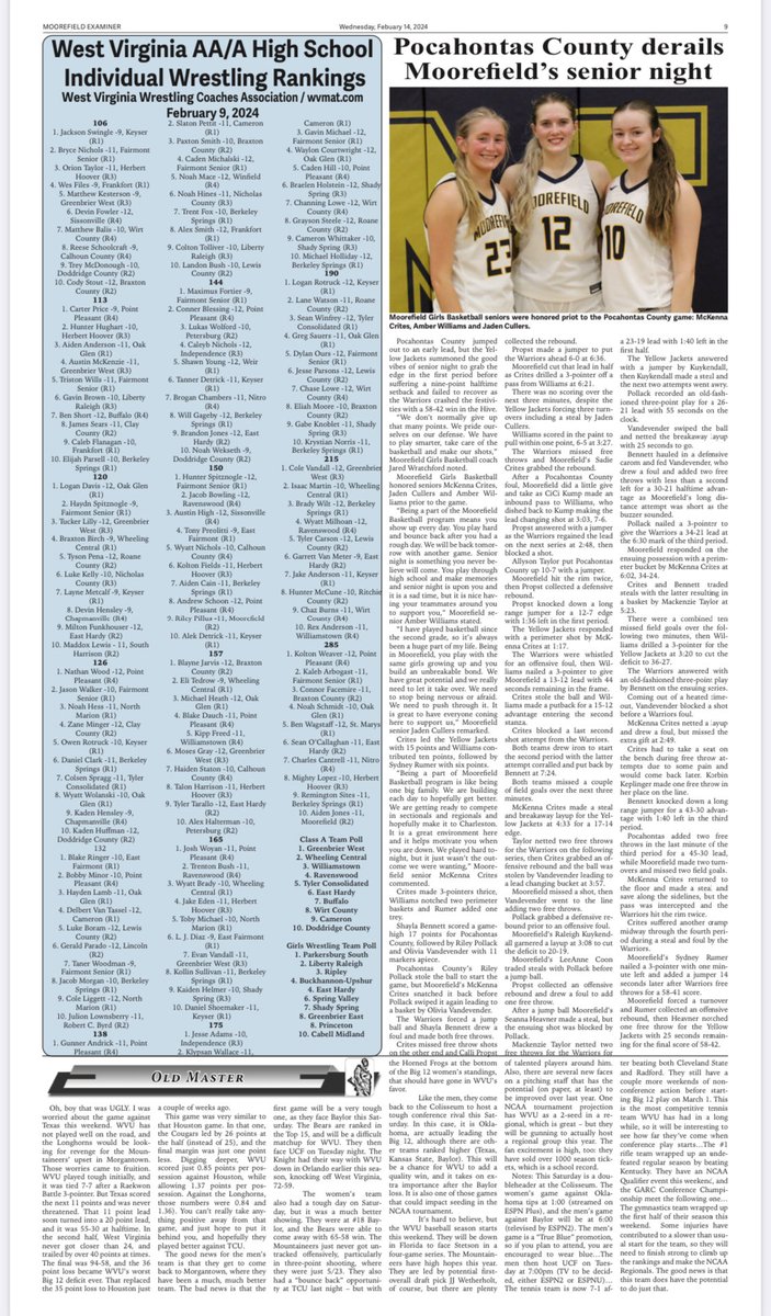 jacketscougars's tweet photo. This week’s sports edition features @MFLD_Athletics @GriestRonny 1,000-point milestone vs @PetersburgHS, @BasketballHardy Boys at PHS, Hardy County Girls Basketball vs Pocahontas County, Hardy County Wrestling & @WVMat rankings #wvmat #wvprepbb #wvgirlsbb https://t.co/doin3io0lY