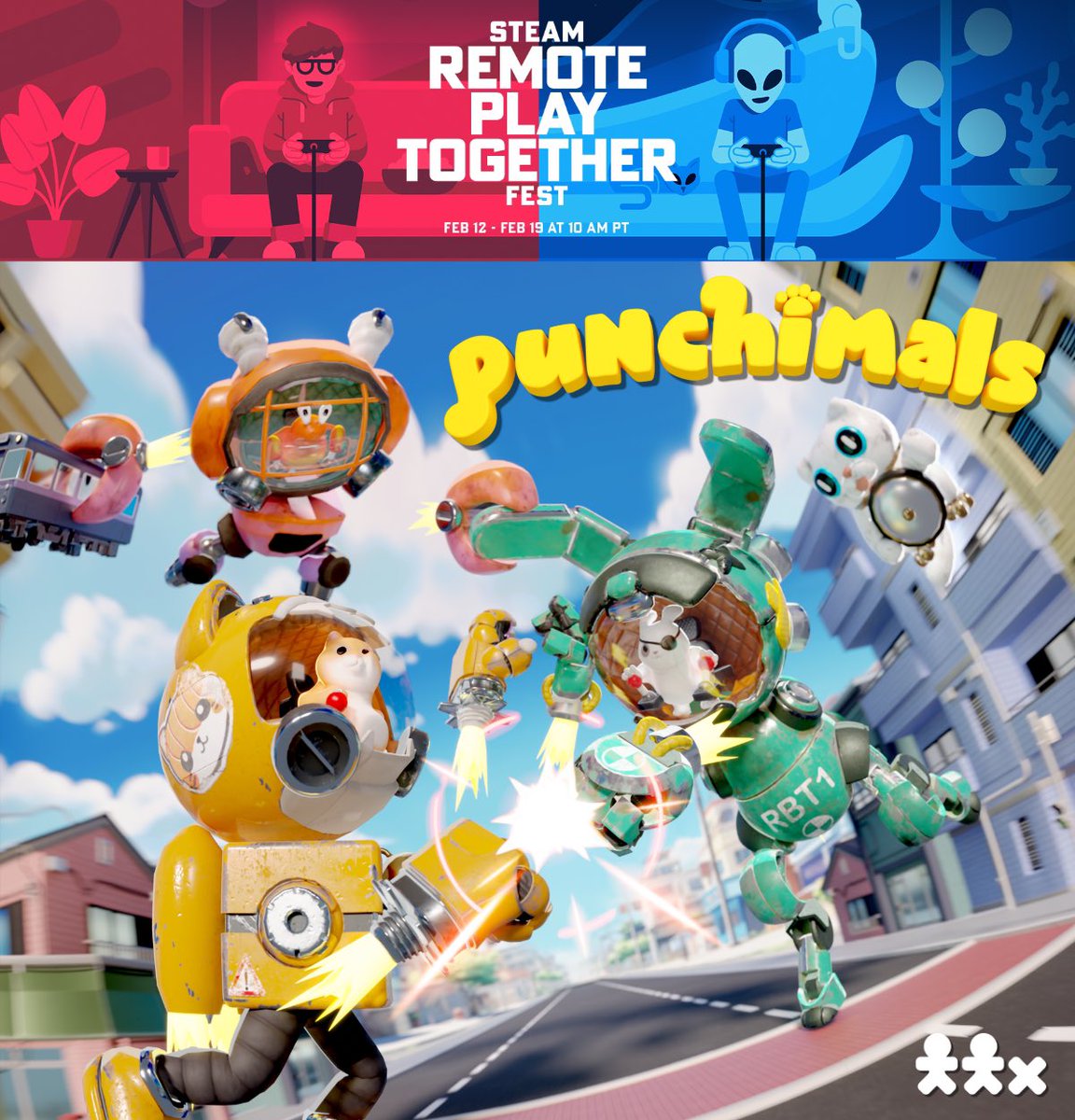 Punchimals is in the Steam Remote Play Together Fest!

Try the demo and invite your friends for cute animal mech fighting action 🐰🐱🦀🤖🥊

🥊 store.steampowered.com/app/2360970/Pu… 🥊