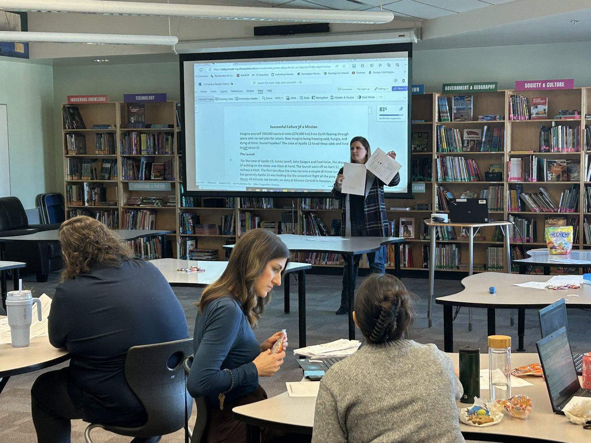 sdavids51's tweet photo. The theme of our staff meetings is creating a sense of belong for students. Today we learned how to use immersive reader and AI to make learning accessible for ELL students and how to use the LLC to engage all reading levels. Our @CGHBulldogs staff is amazing! @AbbotsfordSD https://t.co/I7Mrf5RWNd