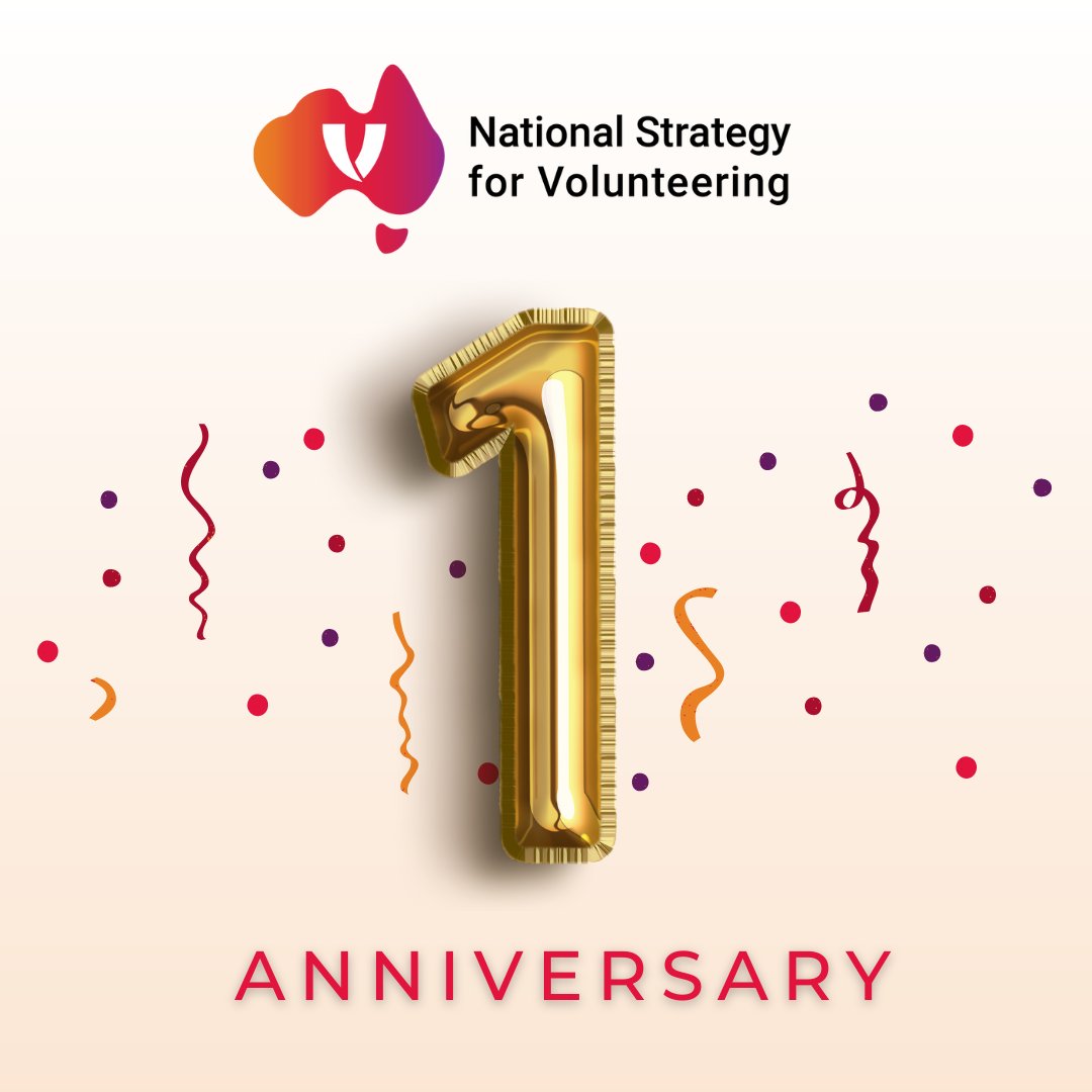 Today we celebrate one year since the launch of Australia’s #NationalStrategyforVolunteering. Stay tuned for an exciting announcement on how you can be involved in the creation of the First Three-Year Action Plan.