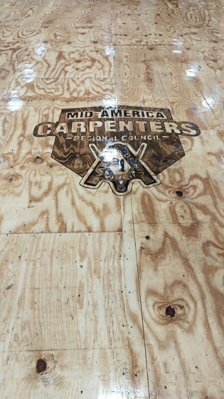 MidAmCarpenters's tweet image. Great work by our apprentices in the Hardwood 4 Sand &amp;amp; File class who stenciled the MACRC shield into the floor at the St. Louis Training Center. Our skilled training and craftsmanship is on display for all to see! Looks nice Brothers!
📸: Peter McElligott
#unionproud #MACRC